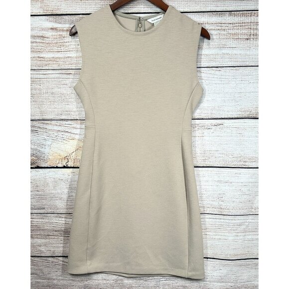 Club Monaco Sheath Dress Womens Size 2 Beige Sleeveless Round Neck NWT - Picture 3 of 13